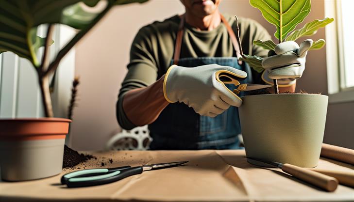 Fiddle leaf fig propagation process with step-by-step guidance.